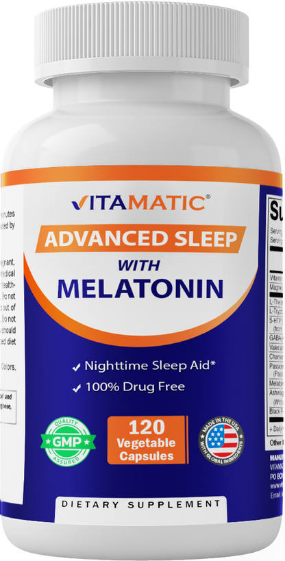 Advanced Sleep Aid with Melatonin, 120 Capsules