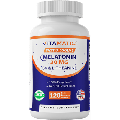 Melatonin 30 mg with L-Theanine & B6 120 Fast Dissolve Tablets
