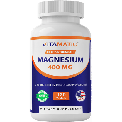 Vitamatic Extra Stregth Magnesium Oxide 400 mg 120 Vegetarian Tablets
