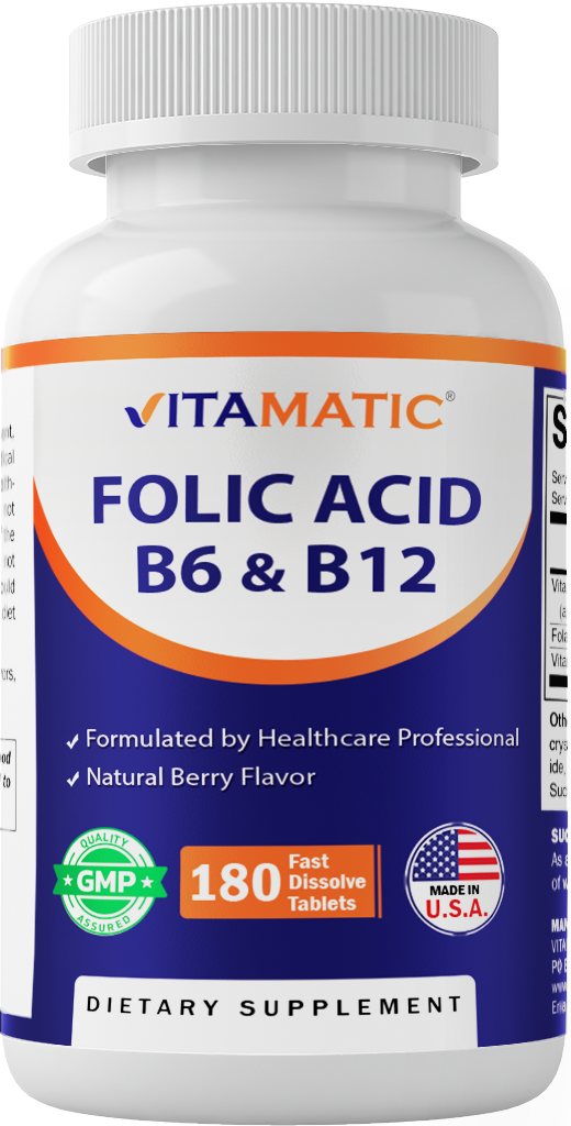 Folic Acid B6 & B12 - 180 Tablets