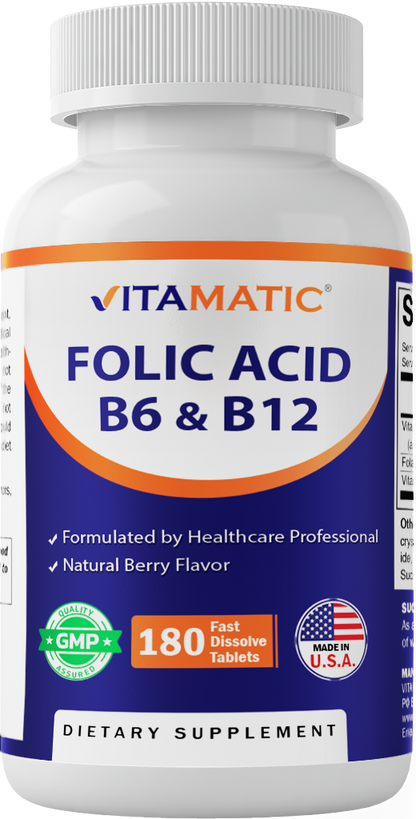 Folic Acid B6 & B12 - 180 Tablets