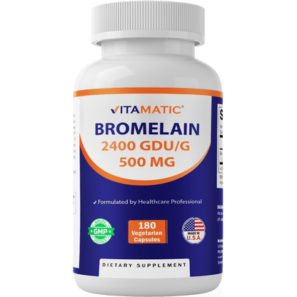 Bromelain 500mg (2400 GDU/gram) -  180 Capsules