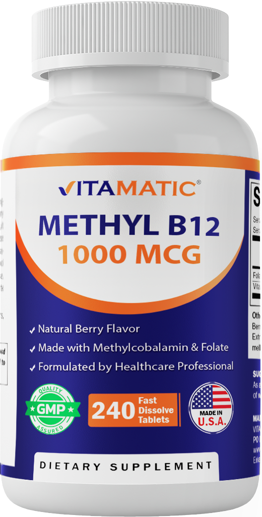Methyl B12 1000 mg – Natural Berry Flavor – 240 Fast Dissolve Tablets