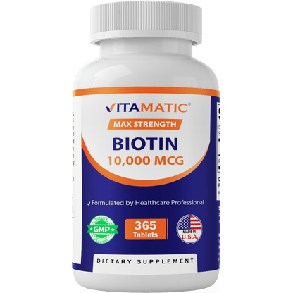 Biotin 10,000mcg - 365 Vegan Tablets