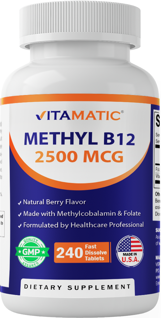Methyl B12 2500 mcg – Natural Berry Flavor – 240 Fast Dissolve Tablets
