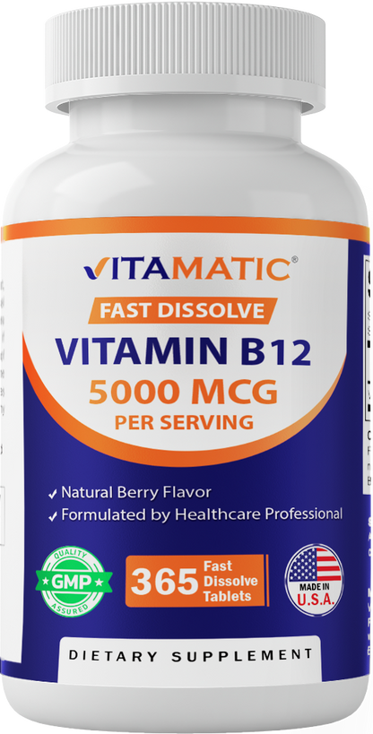 Vitamin B12 5000 mcg per Serving Fast Dissolve 365 Tablets