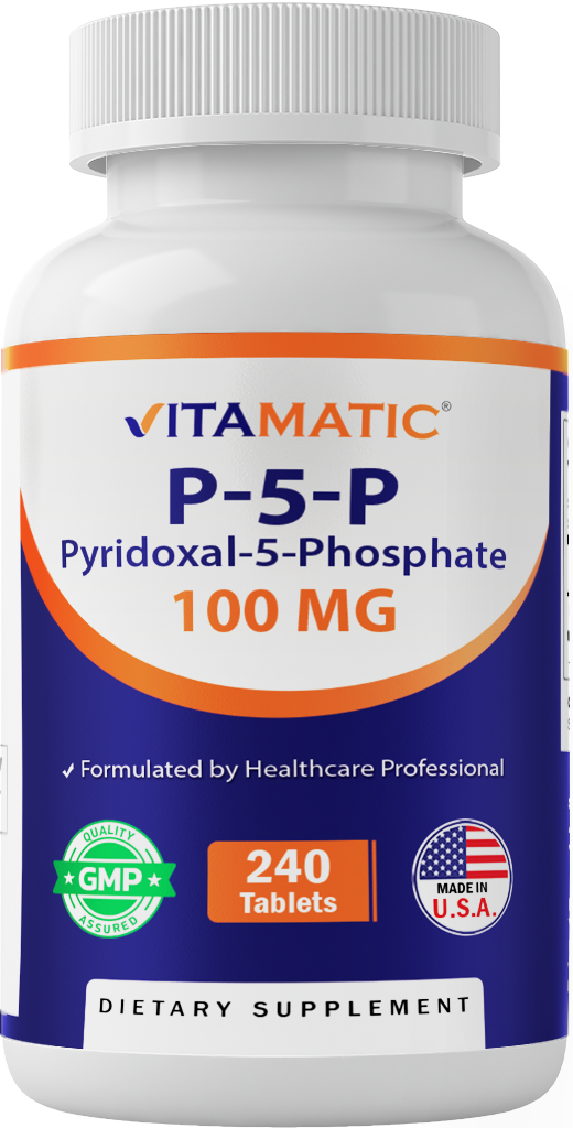 P5P 100 mg (Pyridoxal-5-Phosphate) – Active Form of Vitamin B6 - 240 Tablets