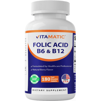 Folic Acid B6 & B12 - 180 Tablets