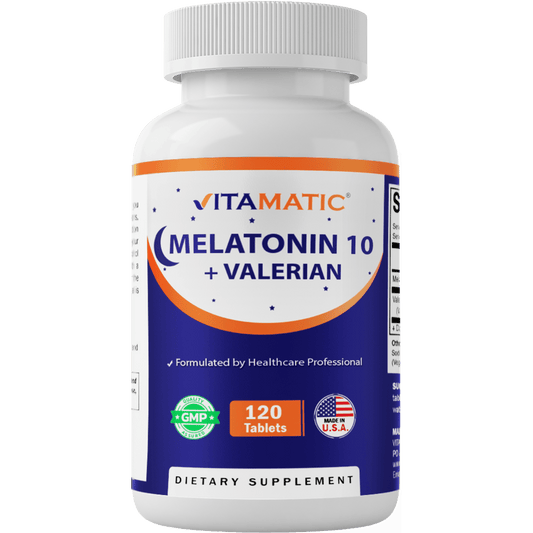 Melatonin 10mg with Valerian Root 4:1 Extract 250 mg 120 Tablets
