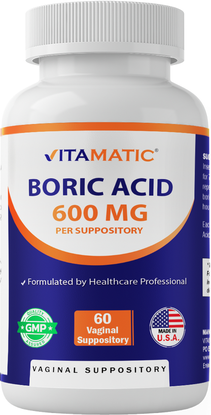 Boric Acid 600mg - 60 Vaginal Suppository