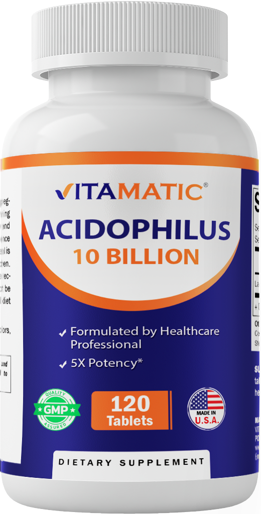 Acidophilus Probiotic 10 Billion CFU Daily Probiotic Supplement 120 Tablets