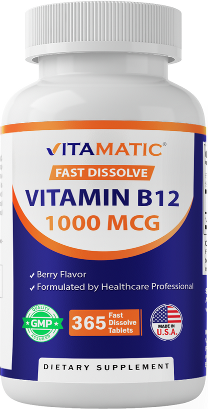 Vitamin B12 1000 mcg - 365 Fast Dissolve Tablets