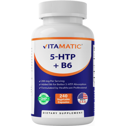 5-HTP 200mg with B6 5mg Per Serving - 240 Vegetarian Capsules