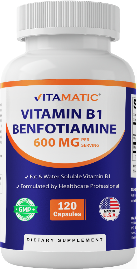 Benfotiamine 300mg + Vitamin B1 300 mg - 120 Vegetable Capsules