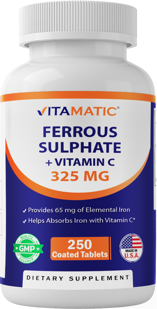 Ferrous Sulphate 325mg  Vitamin C 100mg - 250 Coated Tablets