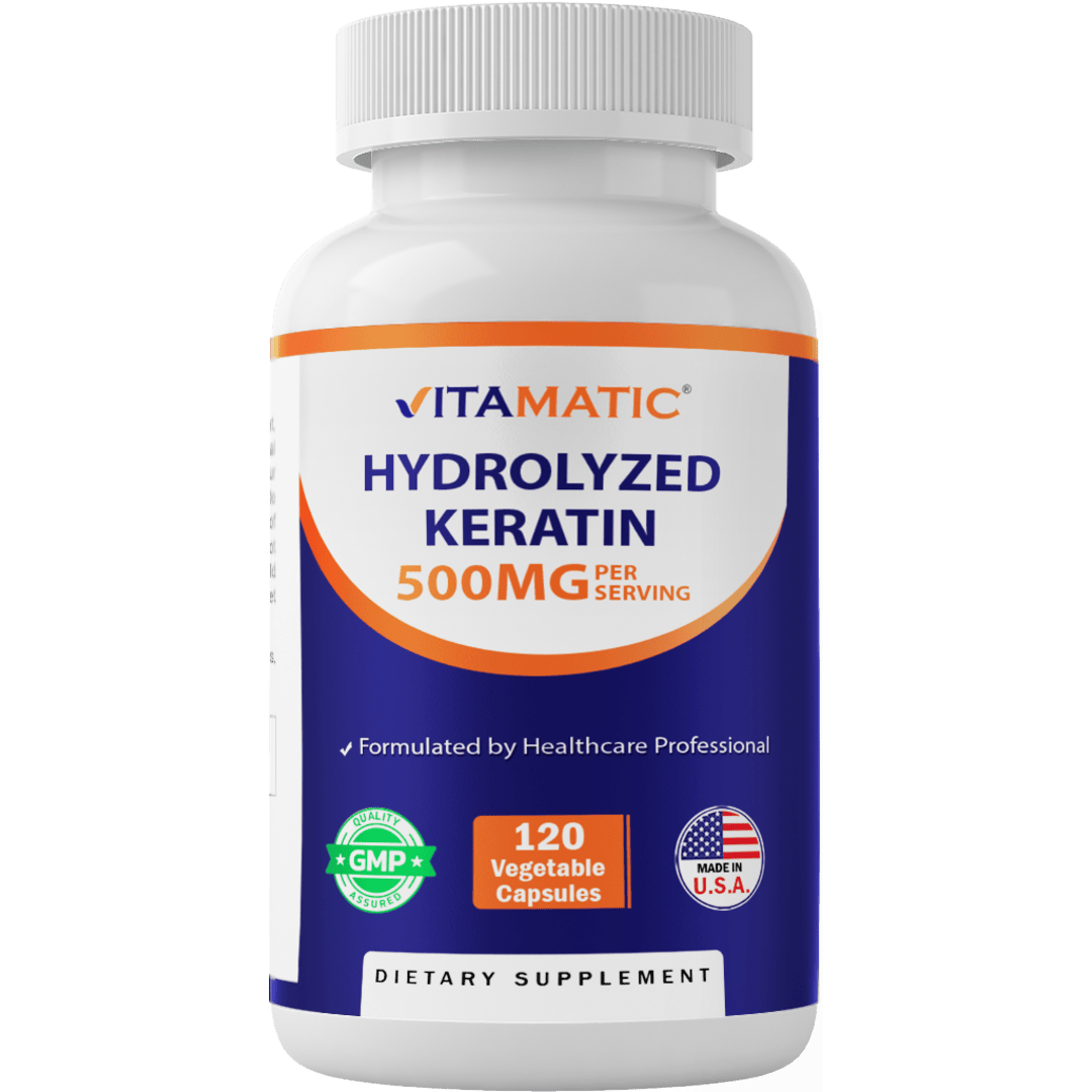 Hydrolyzed Keratin 500mg per Serving - 120 Vegetarian Capsules