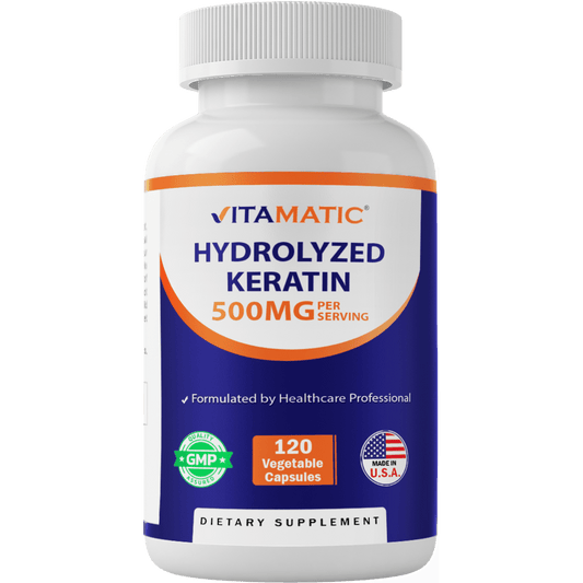 Hydrolyzed Keratin 500mg per Serving - 120 Vegetarian Capsules