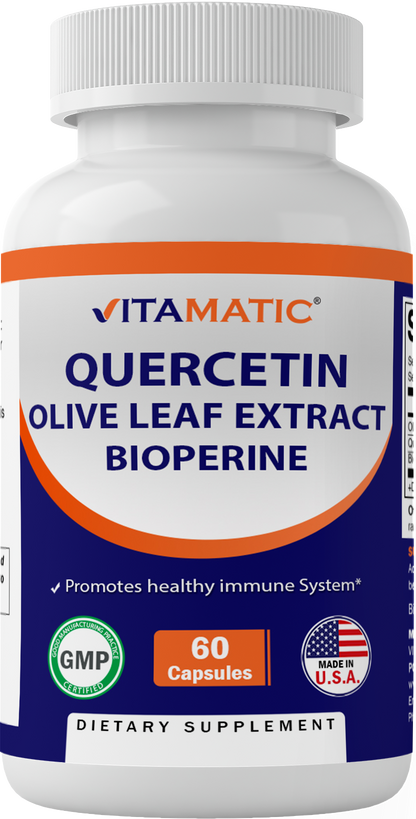 Quercetin, Olive Leaf Extract, with Bioperine, 910 mg, 60 Capsules