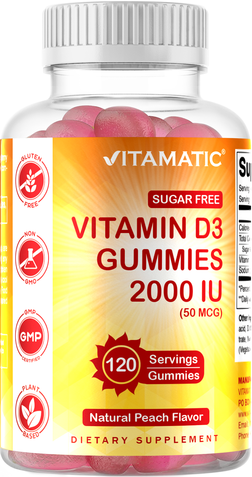 Sugar Free Vitamin D3 2000 IU 120 Gummies