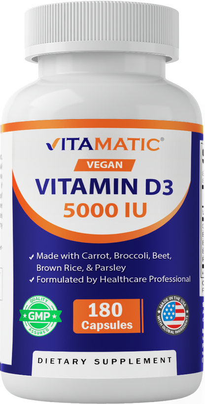 Vegan Vitamin D3 5000 IU from Lichen Capsules