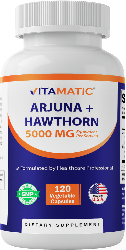 Arjuna 2500mg + Hawthron 2500 mg - 120 Vegetable Capsules