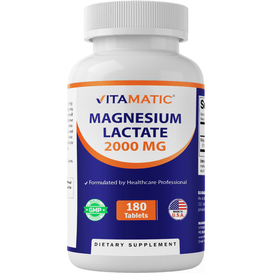 Magnesium Lactate 2000mg per Serving – 180 Tablets