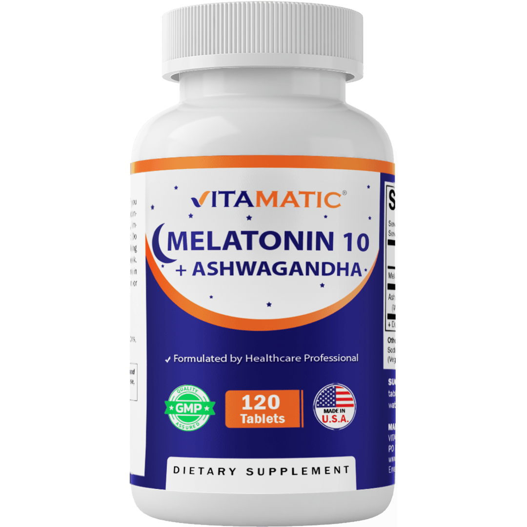 Melatonin 10mg with Ashwagandha 4:1 Extract 250 mg 120 Tablets