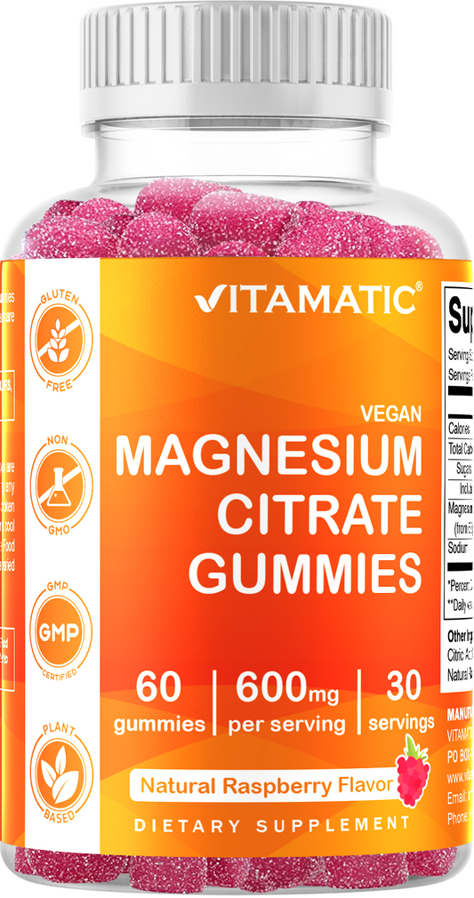 Magnesium Citrate 600mg 60 Vegan Gummies