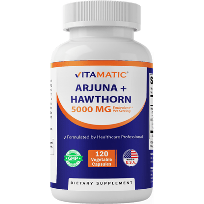 Arjuna 2500mg + Hawthron 2500 mg - 120 Vegetable Capsules