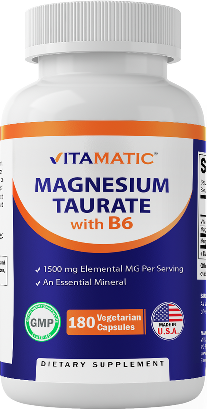 Magnesium Taurate 1500mg  180 Vegetarian Capsules