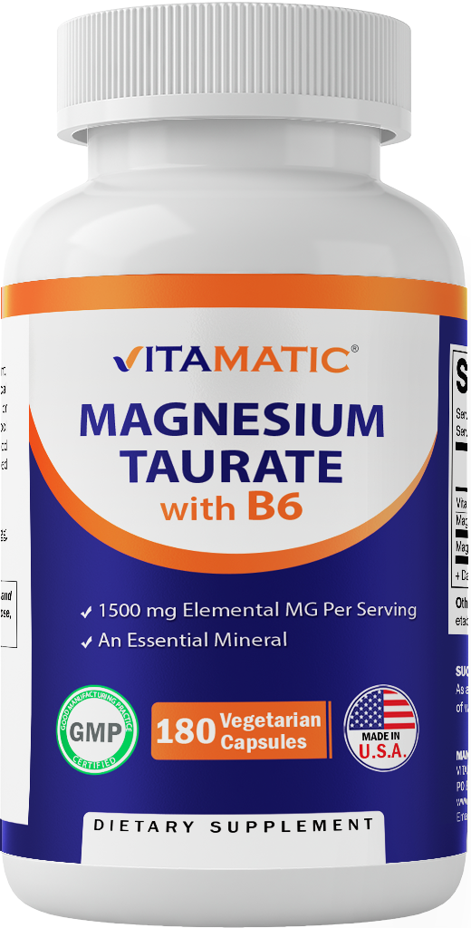 Magnesium Taurate 1500mg  180 Vegetarian Capsules