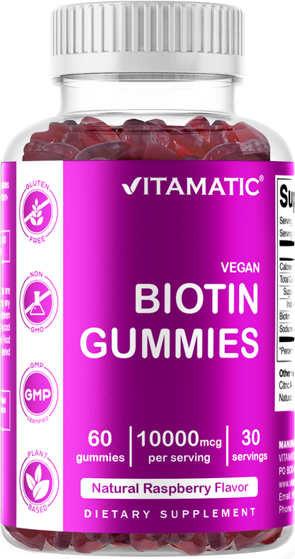 Biotin 10,000 mcg 60 Vegan Gummies