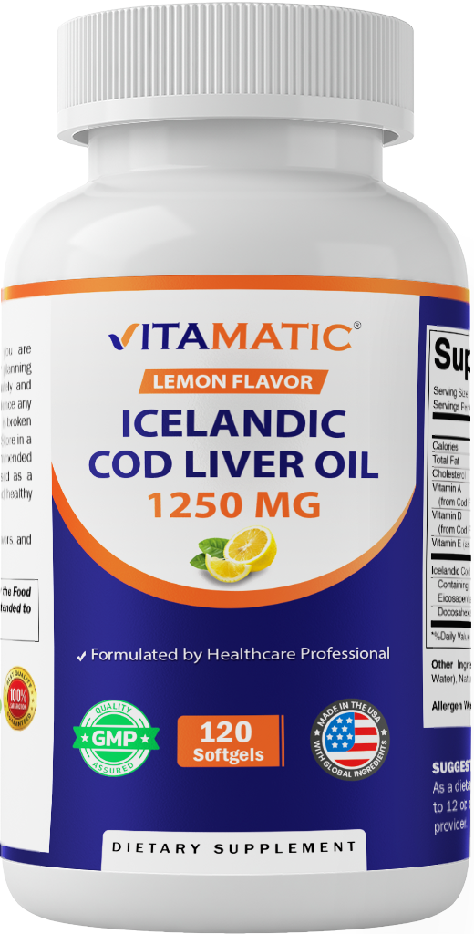 Icelandic Cod Liver Oil 1250mg Softgels