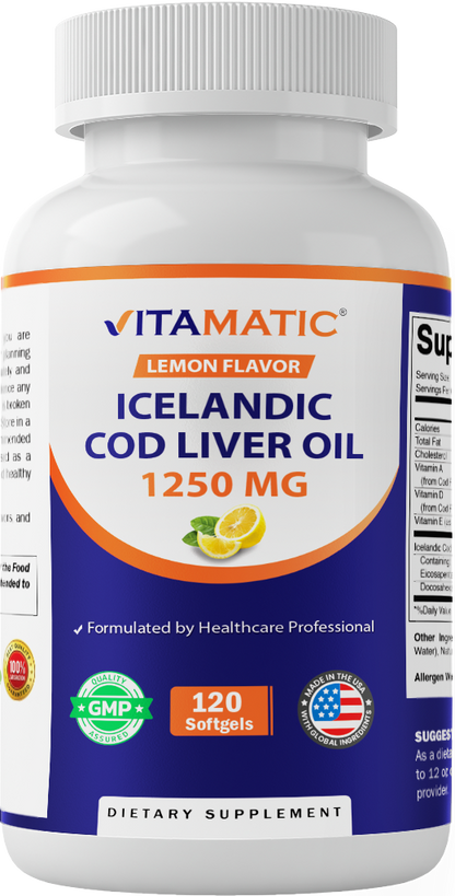 Icelandic Cod Liver Oil 1250mg Softgels