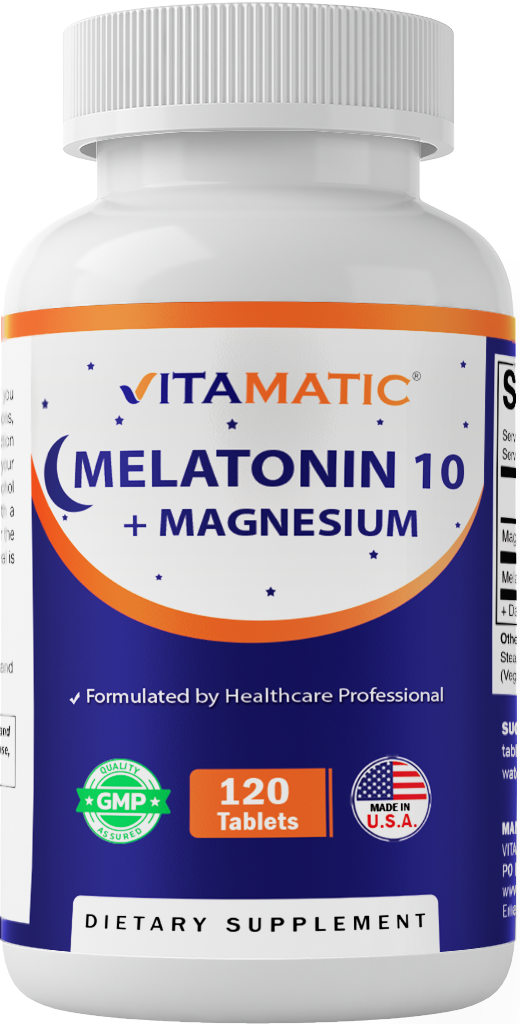 Melatonin 10 mg with Magnesium 200 mg 120 Tablets