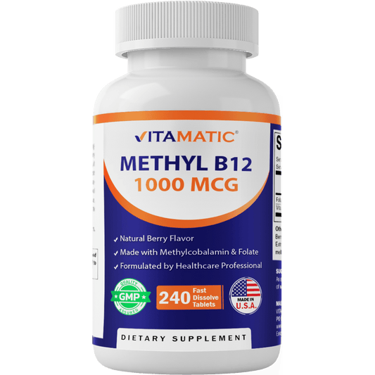 Methyl B12 1000 mg – Natural Berry Flavor – 240 Fast Dissolve Tablets