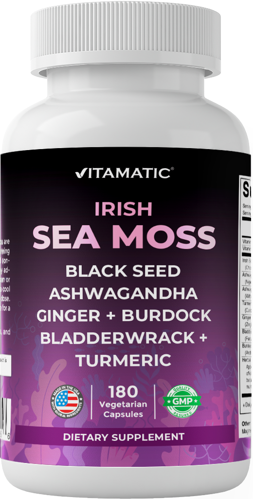 Sea Moss 3000mg + Black Seed Oil & Ashwagandha Capsules