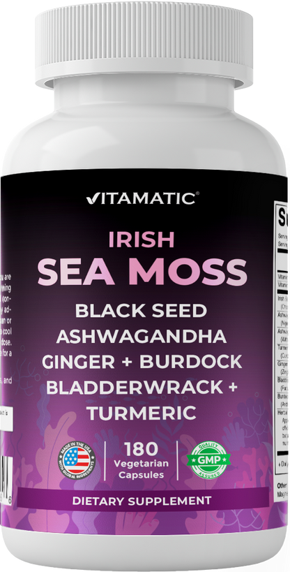 Sea Moss 3000mg + Black Seed Oil & Ashwagandha Capsules