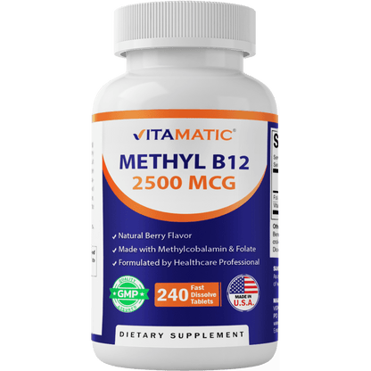 Methyl B12 2500 mcg – Natural Berry Flavor – 240 Fast Dissolve Tablets