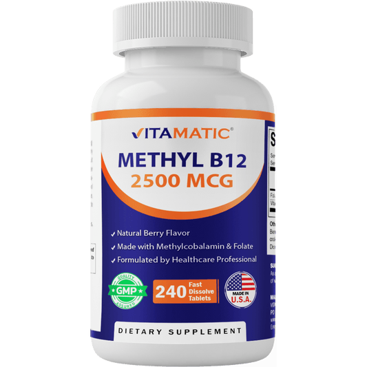 Methyl B12 2500 mcg – Natural Berry Flavor – 240 Fast Dissolve Tablets