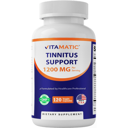 Tinnitus Relief Support - 120 Veggie Capsules - 1200 mg Per Serving