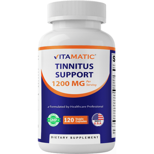 Tinnitus Relief Support - 120 Veggie Capsules - 1200 mg Per Serving