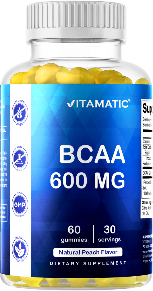 BCAA Gummies - 600mg per Serving - 60  Gummies