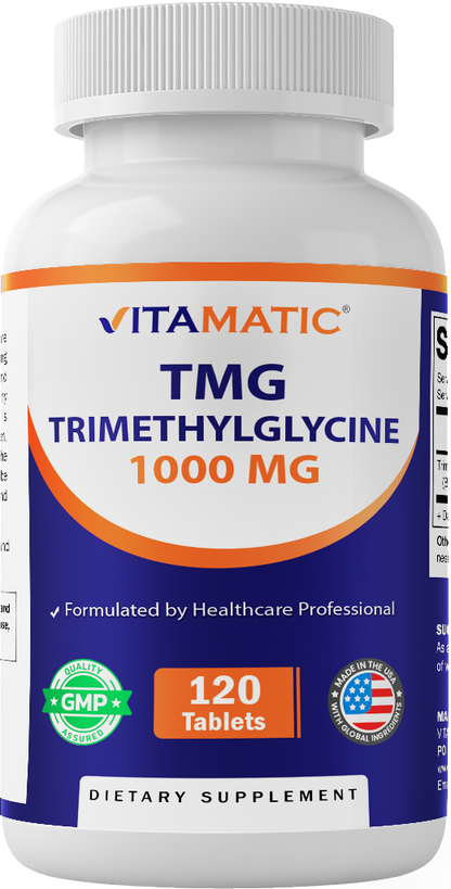 TMG 1000mg Supplement, 120 Vegetarian Tablets