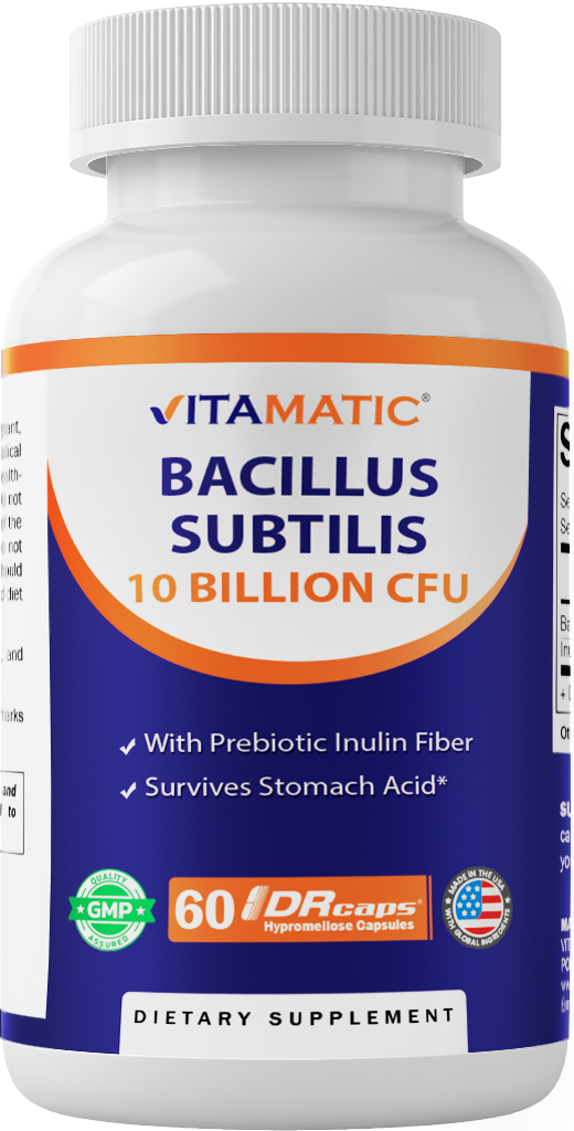 Bacillus Subtilis 10 Billion CFU, 60 DR Capsules