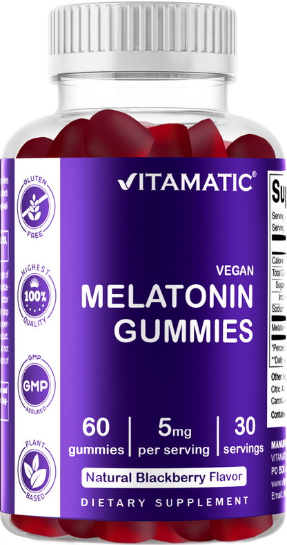 Vitamatic Melatonin 5mg Vegan Gummies, 60 Gummies