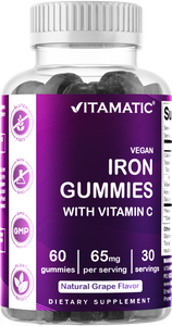 Extra Strength Iron 65mg with Vitamin C 60 Gummies