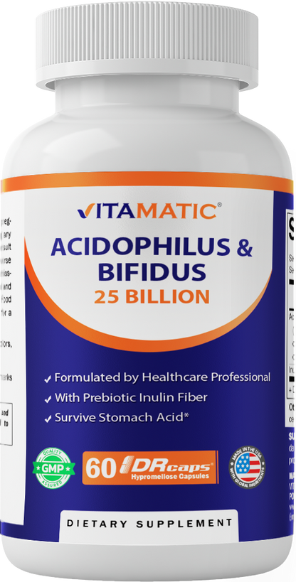 Acidophilus Bifidus 25 Billion CFU, 60 Capsules