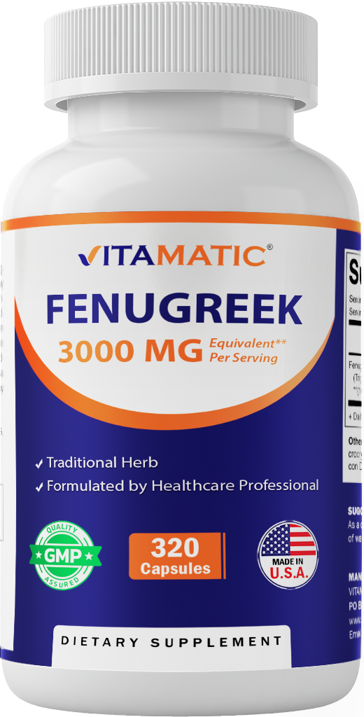 Fenugreek Capsules 3000mg - 320 Vegetarian Capsules