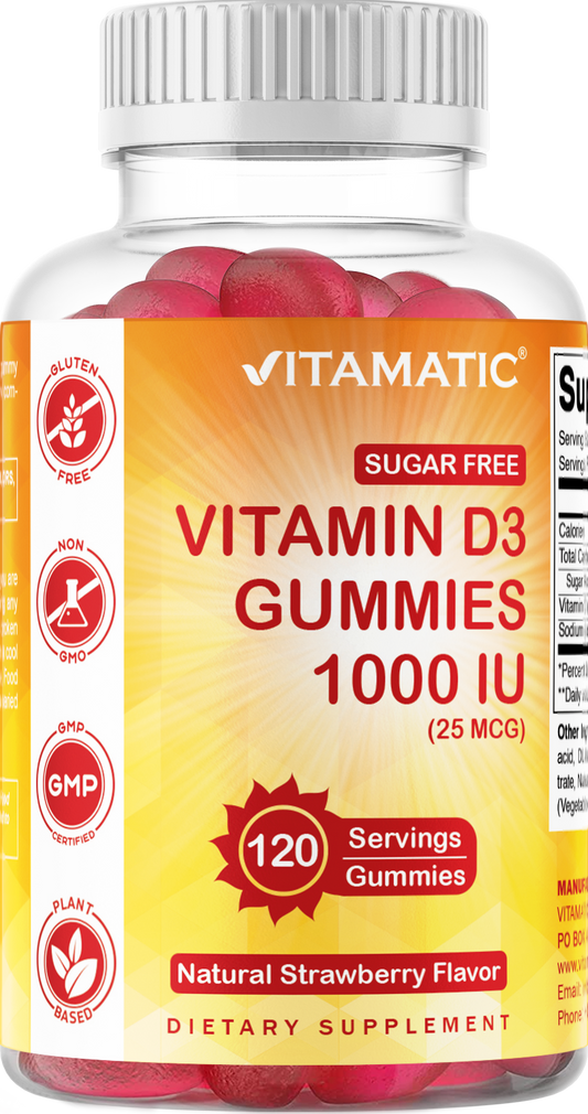 Sugar Free Vitamin D3 1000 IU 120 Gummies